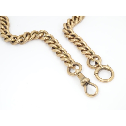 794 - A 9ct gold Albert watch chain. Approx. 18