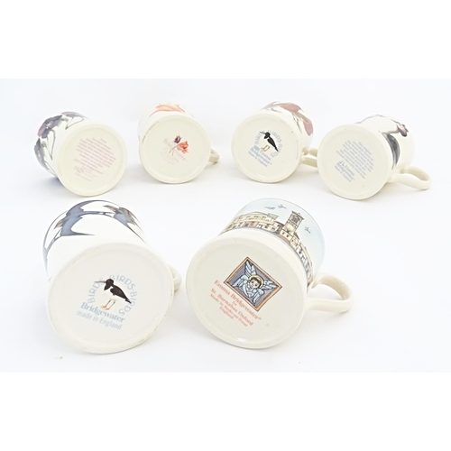 143 - Six Emma Bridgewater mugs comprising Crested Grebe, Swallow, Hellebore, Robin, Summer, and Jericho O... 