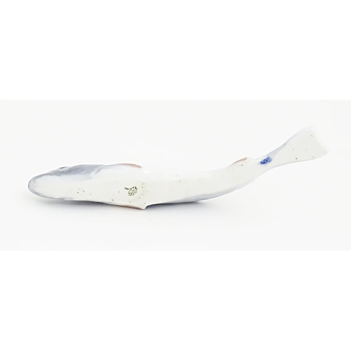 154 - A Royal Copenhagen model of a sardine / fish, model no. 459. Marked under. Approx. 6 1/4