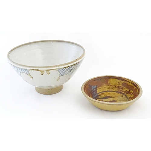 81 - Two studio pottery bowls by Peter Arnold for Alderney Pottery, comprising a large stoneware footed b... 