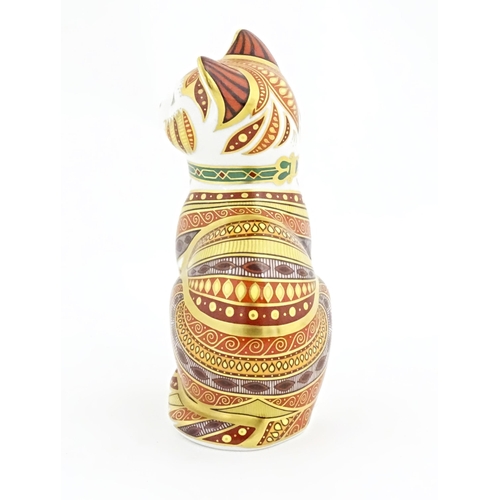 116 - A Royal Crown Derby limited edition paperweight modelled as a cat, with gold stopper. Titled Marmadu... 