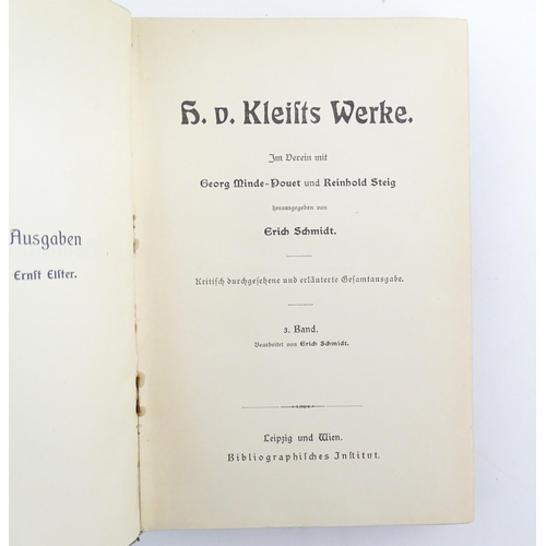 954 - Books: Meyer's Klassiker Ausgaben series of titles in German, comprising 5 by Reuter, 2 by Lenau, 1 ... 