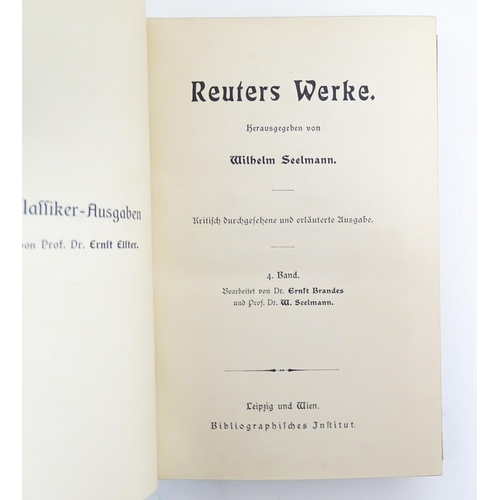 954 - Books: Meyer's Klassiker Ausgaben series of titles in German, comprising 5 by Reuter, 2 by Lenau, 1 ... 