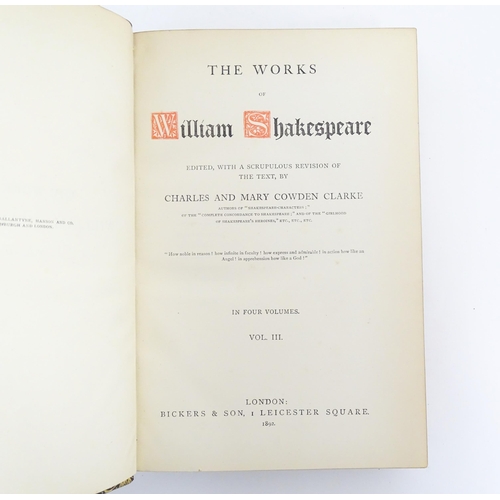 911 - Books: The Works of William Shakespeare, volumes 2 - 4, edited by Charles and Mary Cowden Clarke. Pu... 