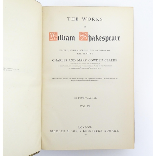 911 - Books: The Works of William Shakespeare, volumes 2 - 4, edited by Charles and Mary Cowden Clarke. Pu... 