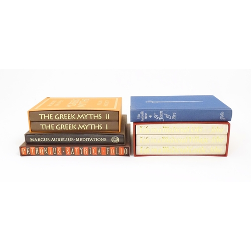 947 - Books: a quantity of Folio Society books comprising Meditations by Marcus Aurelius 2002, Satyrica by... 