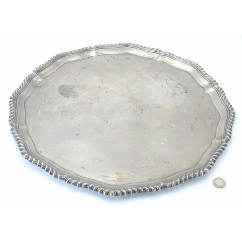 277 - A large silver salver / tray, hallmarked Birmingham 1924, maker Alexander Clark Co. Ltd. Approx. 19