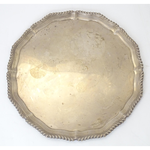 277 - A large silver salver / tray, hallmarked Birmingham 1924, maker Alexander Clark Co. Ltd. Approx. 19