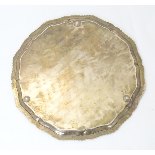 277 - A large silver salver / tray, hallmarked Birmingham 1924, maker Alexander Clark Co. Ltd. Approx. 19