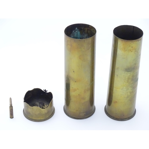 814 - Militaria, WWI / World War I  / WW1 / First World War : a Trench Art candle stand cut from an 18 Pdr... 