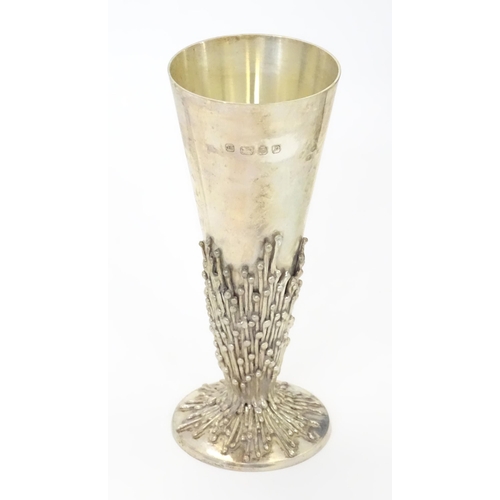 264 - Jocelyn Burton : A cased set of six Elizabeth II Modernist silver goblets / flutes, of conical form ... 