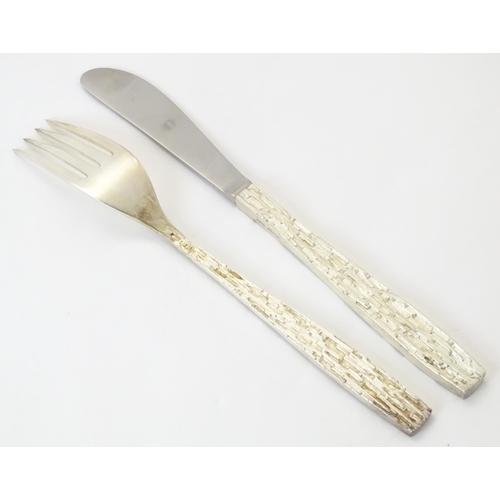 274 - Christopher Nigel Lawrence : An Elizabeth II Modernist silver 12 place canteen of cutlery / flatware... 