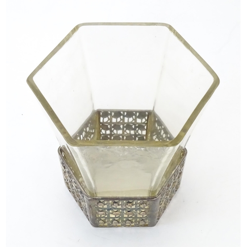 533 - An early 20thC Josef Hoffmann (1870-1956) for Wiener Werkstatte hexagonal glass vase of tapering for... 