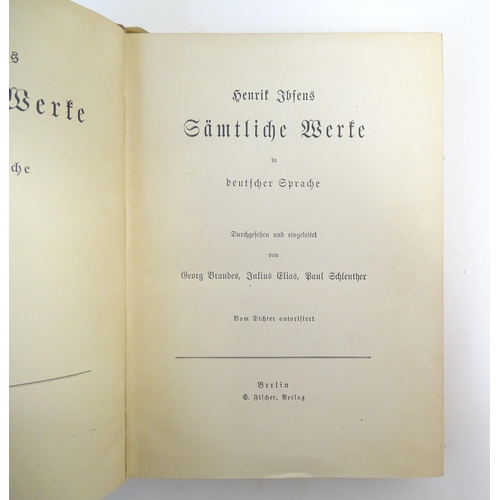 956 - Books: a quantity of titles in German, comprising Henrik Ibsen's Sämtliche Werke in Deutscher Sprach... 