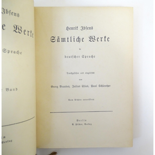 956 - Books: a quantity of titles in German, comprising Henrik Ibsen's Sämtliche Werke in Deutscher Sprach... 