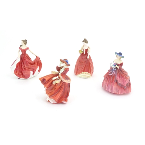 98A - Four Royal Doulton ladies comprising Scarlett model no. HN4408, Helen model no. HN3886, Top o' the H... 