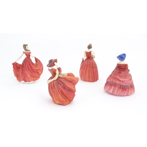 98A - Four Royal Doulton ladies comprising Scarlett model no. HN4408, Helen model no. HN3886, Top o' the H... 