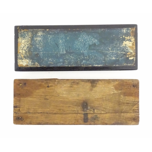 1020 - A Victorian ebonised book slide with brass scrolling foliate mounts. Together with a late 19th / ear... 