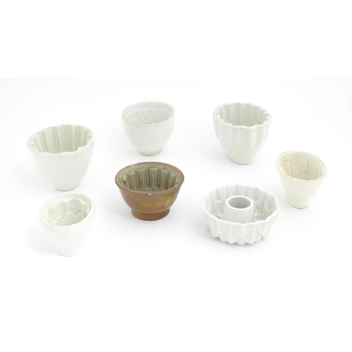 1049 - A quantity of Victorian and later ceramic jelly moulds to include examples by Booths, Shelley, etc. ... 