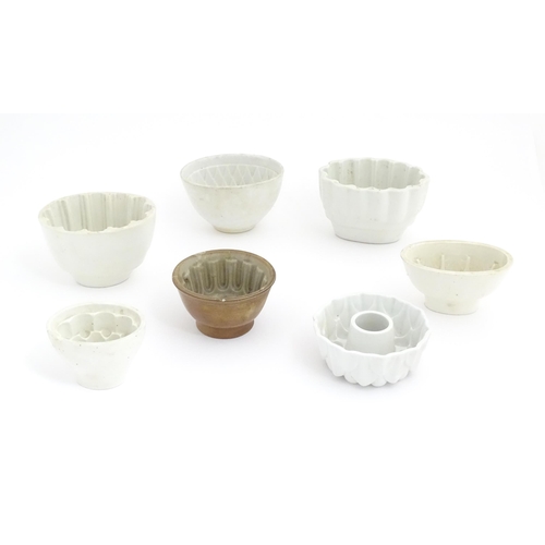 1049 - A quantity of Victorian and later ceramic jelly moulds to include examples by Booths, Shelley, etc. ... 