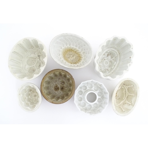 1049 - A quantity of Victorian and later ceramic jelly moulds to include examples by Booths, Shelley, etc. ... 