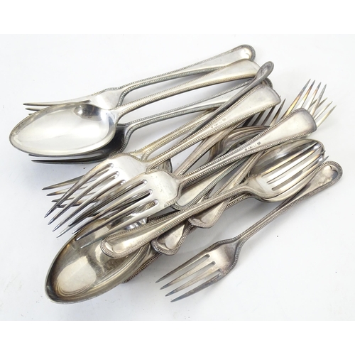 542 - A quantity of assorted silver plate flatware / cutlery to include Mappin & Webb etc.