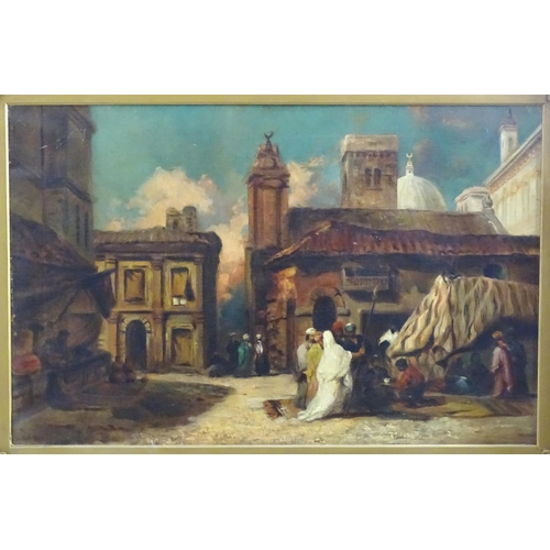 1744 - Manner of William James Muller (1812-1845), 19th century, Oil on canvas, A Middle Eastern market squ... 