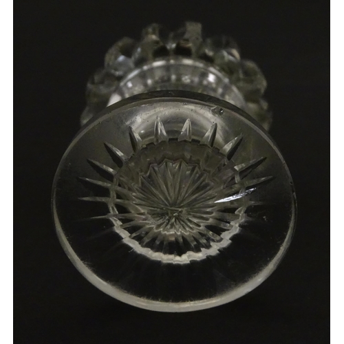 160 - A Victorian cut glass pepperette with silver top hallmarked London 1851 Approx. 3 1/2