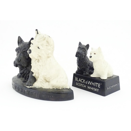 1074 - Two 20thC advertising / display pieces for Black & White Scotch Whisky, both with black Scottie dog ... 