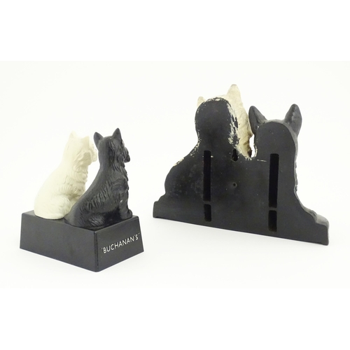 1074 - Two 20thC advertising / display pieces for Black & White Scotch Whisky, both with black Scottie dog ... 