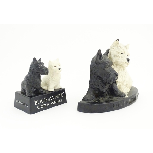 1074 - Two 20thC advertising / display pieces for Black & White Scotch Whisky, both with black Scottie dog ... 