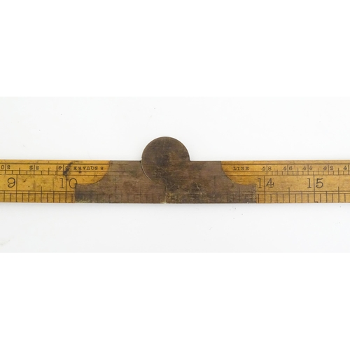 1099 - A Victorian folding boxwood and brass slide rule, no. 1506, maker J. Rabone & Sons. Approx. 12 1/2