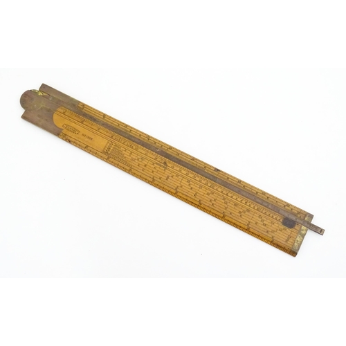 1099 - A Victorian folding boxwood and brass slide rule, no. 1506, maker J. Rabone & Sons. Approx. 12 1/2