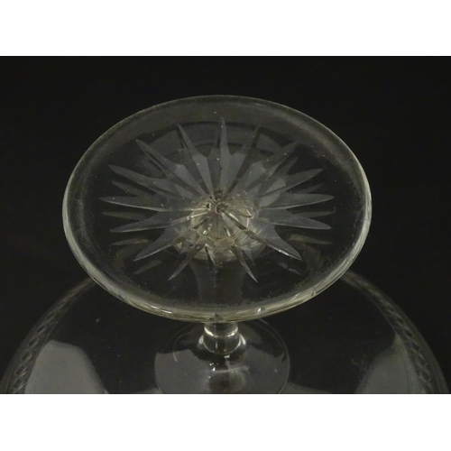 190 - A late 19thC / early 20thC glass tazza. Approx 9 1/4