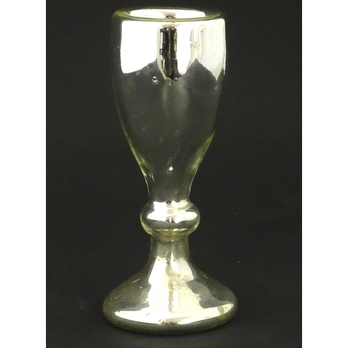 191 - A 20thC Mercury glass goblet. approx 6 1/4