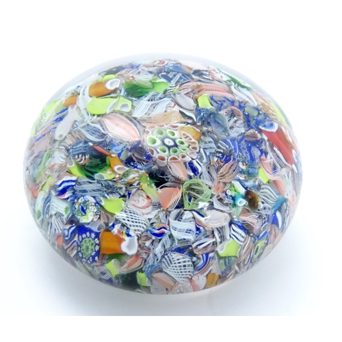 198 - A glass Millefiori paperweight. Approx 2