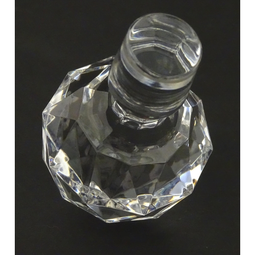 210A - A cut glass decanter with silver collar hallmarked Sheffield 1989 maker F Drury Ltd.  Approx 9 1/2