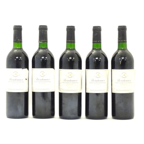 1080A - Red Wine : Five 75cl bottles of Baron Philippe de Rothschild 1997 Bordeaux red wine, each bottle app... 