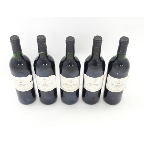 1080A - Red Wine : Five 75cl bottles of Baron Philippe de Rothschild 1997 Bordeaux red wine, each bottle app... 