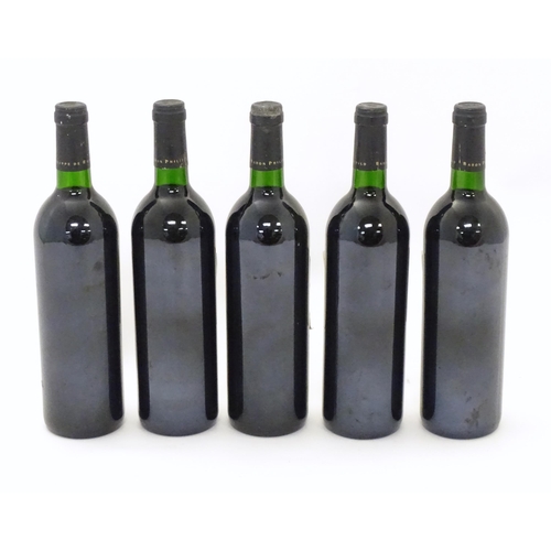 1080A - Red Wine : Five 75cl bottles of Baron Philippe de Rothschild 1997 Bordeaux red wine, each bottle app... 