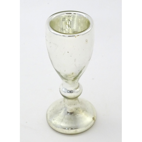 191 - A 20thC Mercury glass goblet. approx 6 1/4