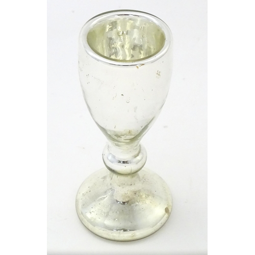 191 - A 20thC Mercury glass goblet. approx 6 1/4