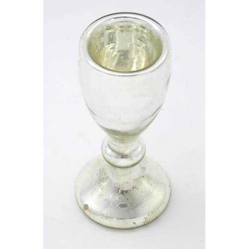 191 - A 20thC Mercury glass goblet. approx 6 1/4