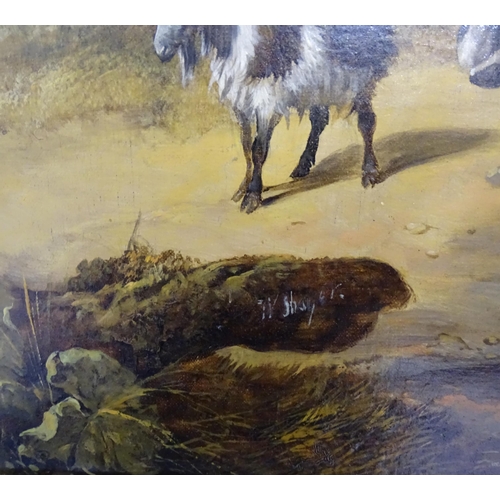1643 - Circle of William Shayer (1787-1879), Oil on canvas, A figure resting in a landscape with dog, horse... 