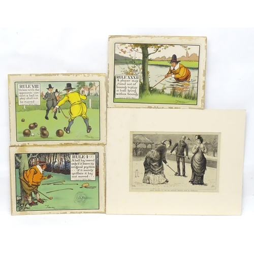 1935 - After Charles / Chas Crombie (1880-1967), Three advertising colour lithographs from the Rules of Gol... 