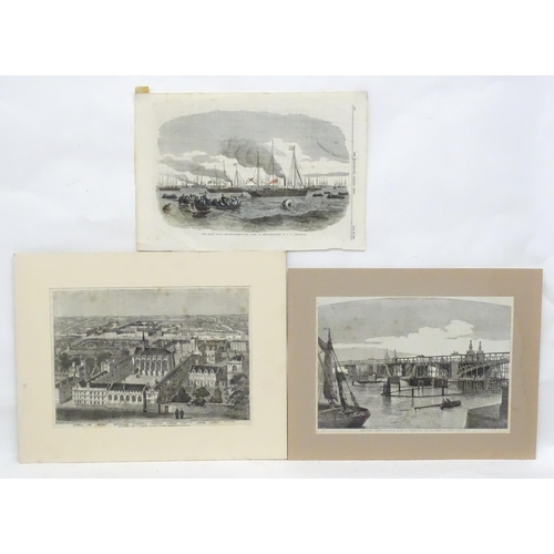 1938 - 19th century, Three engravings published in The Illustrated London News comprising The Grand Naval R... 