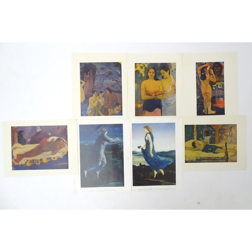 1942 - Seven colour prints comprising five after Paul Gauguin, and two after Edward Burne-Jones. Largest ap... 