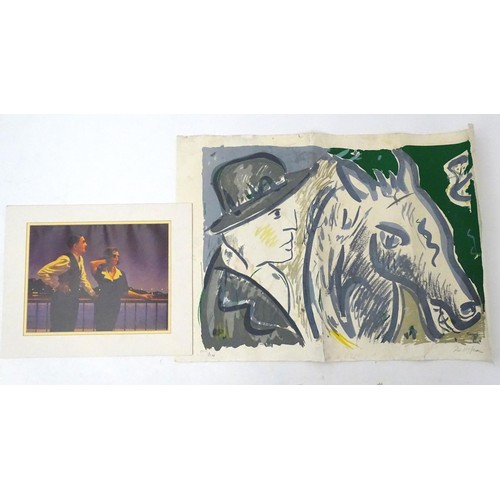 1939 - 20th century, French School, Limited edition screenprint no. 1/200, Tesio et Ribot, depicting the ra... 