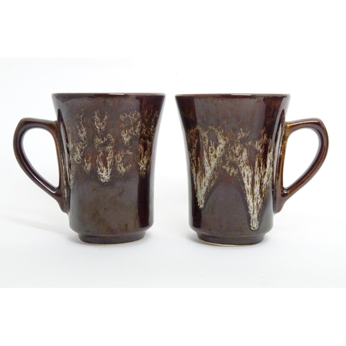 48 - Cornish studio pottery tea wares by Kernewek Pottery, comprising teapot, milk jug, sugar bowl and tw... 