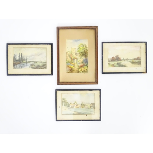 66 - Four 20th century watercolours depicting country landscapes by G. A. Coleman, to include Mappowder C... 